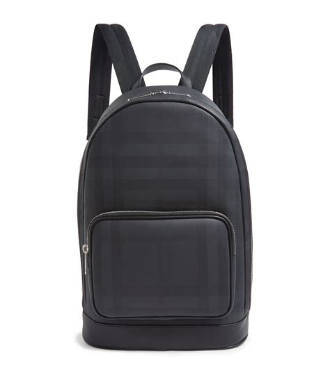 burberry leather check backpack.